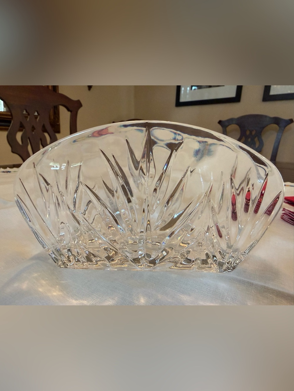 Vintage Gotham Cut Crystal napkin holder starburst cut